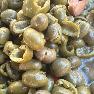 Aceitunas partidas deshuesadas