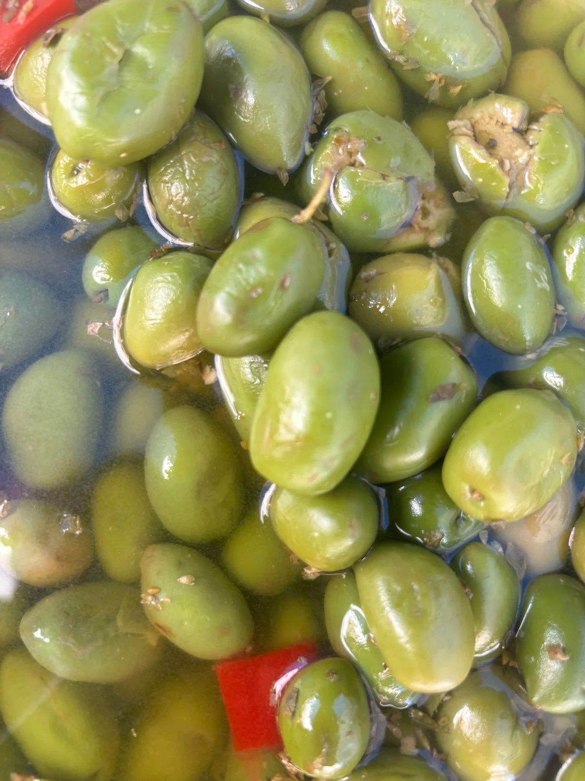 Aceitunas chupadedos aliñadas